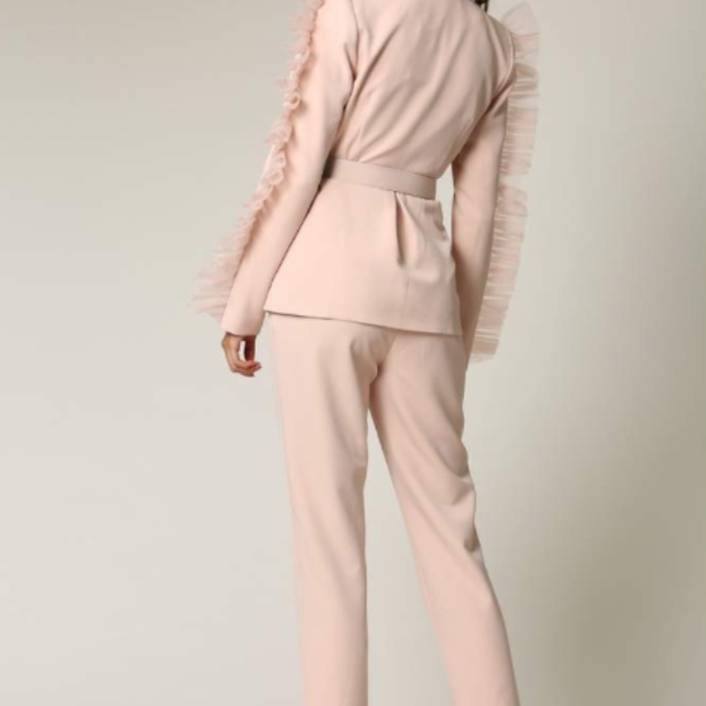 Mesh Ruffled Blazer Set - Picture 3 of 3